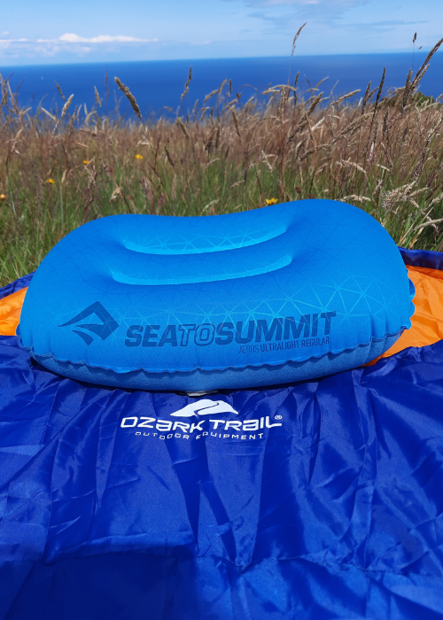 Sea to Summit Aeros Pillow with Ozark Trail Mummy Sleeping Bag