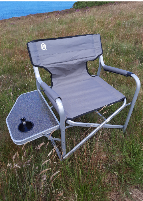 Coleman Deck Chair with Integrated Side Table and Coffee Cup Holder