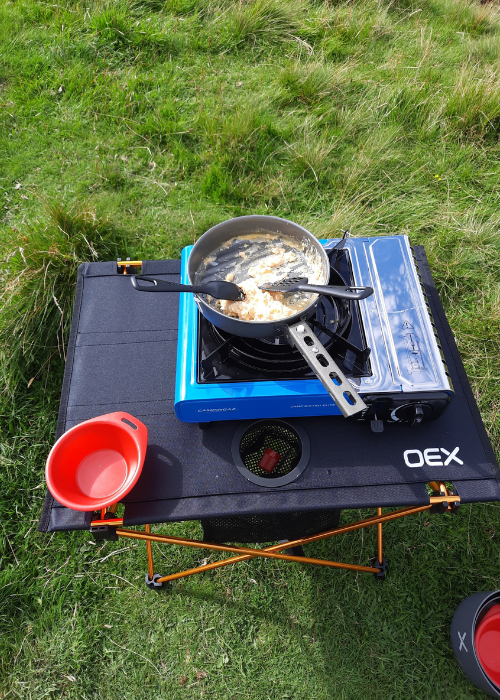 Scrambled eggs done on the Campingaz Bistro Stove