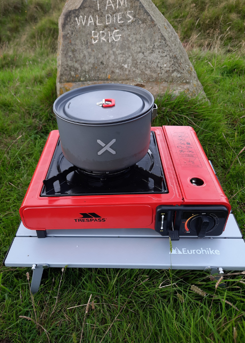 Eurohike table with Trespass Gastro Camping Stove