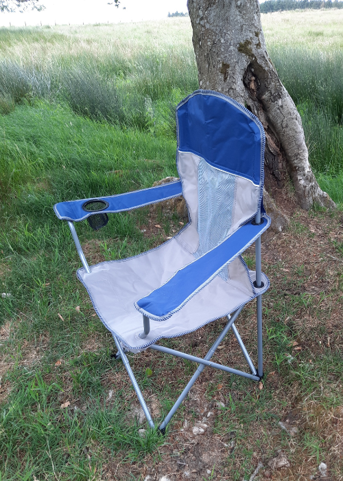 The Ozark Camping Chair has an extended back panel for extra support