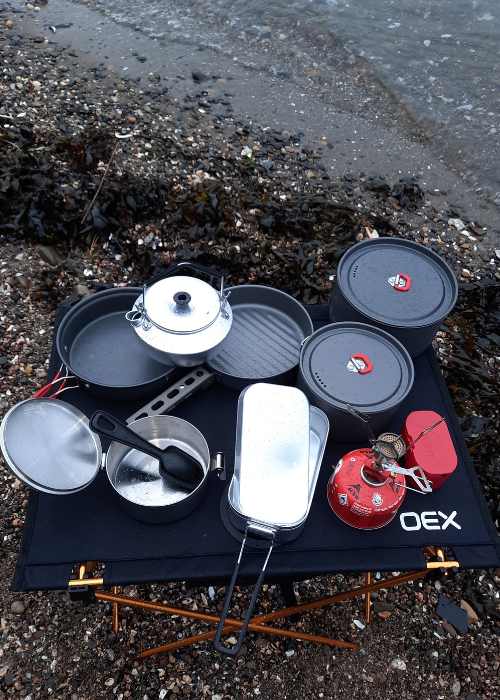 A selection of handy camping cookware