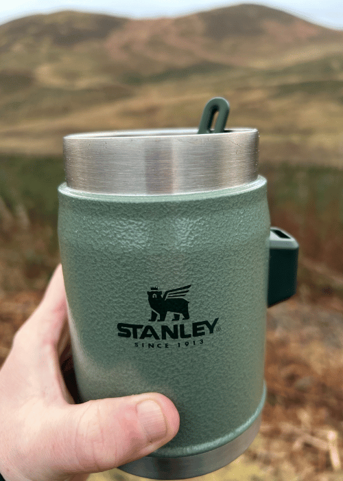 Stanley Food Jar sits perfectly in your hand when eating on the mountains